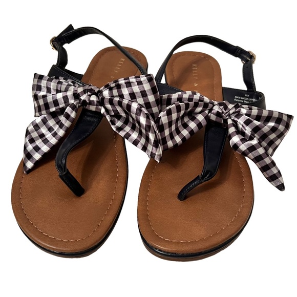 Kelly & Katie NIA Navy Bow Tie Sandals Size 7M - Picture 1 of 6